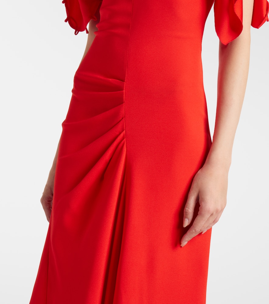 Asymmetric draped maxi dress