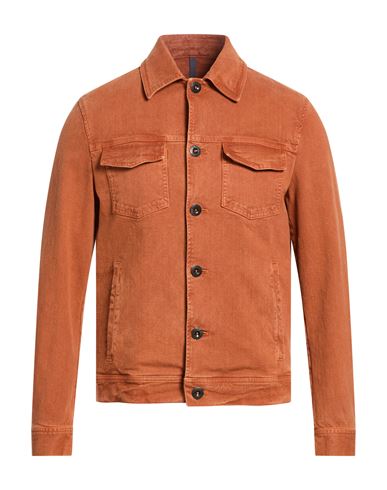 Man Denim outerwear Rust Size 40 Cotton, Elastane