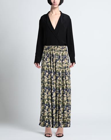 Woman Maxi skirt Military green Size L Viscose
