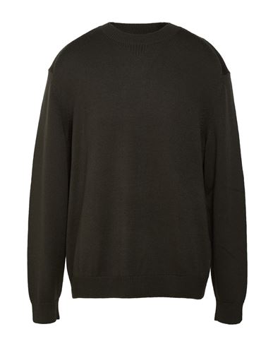 Man Sweater Military green Size L Cotton, Acrylic, Virgin Wool