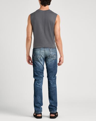 Man Jeans Blue Size 38 Cotton, Elastane