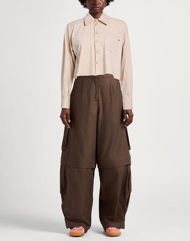 Woman Shirt Beige Size 4 Cotton, Polyamide, Elastane