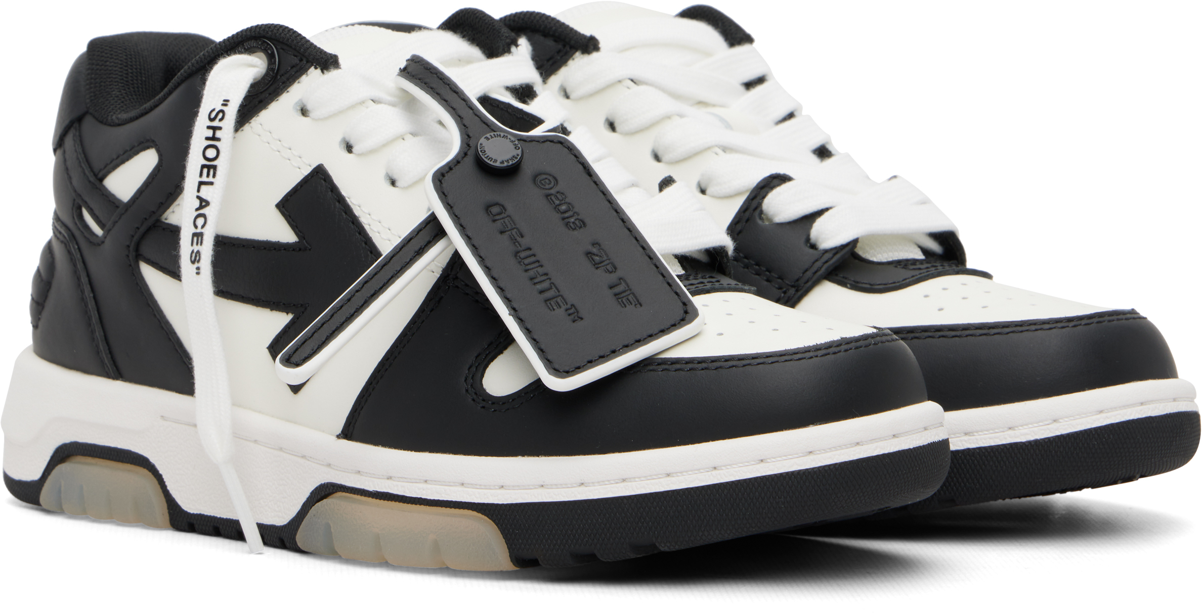 Black & White 'Out Of Office' Calf Leather Sneakers
