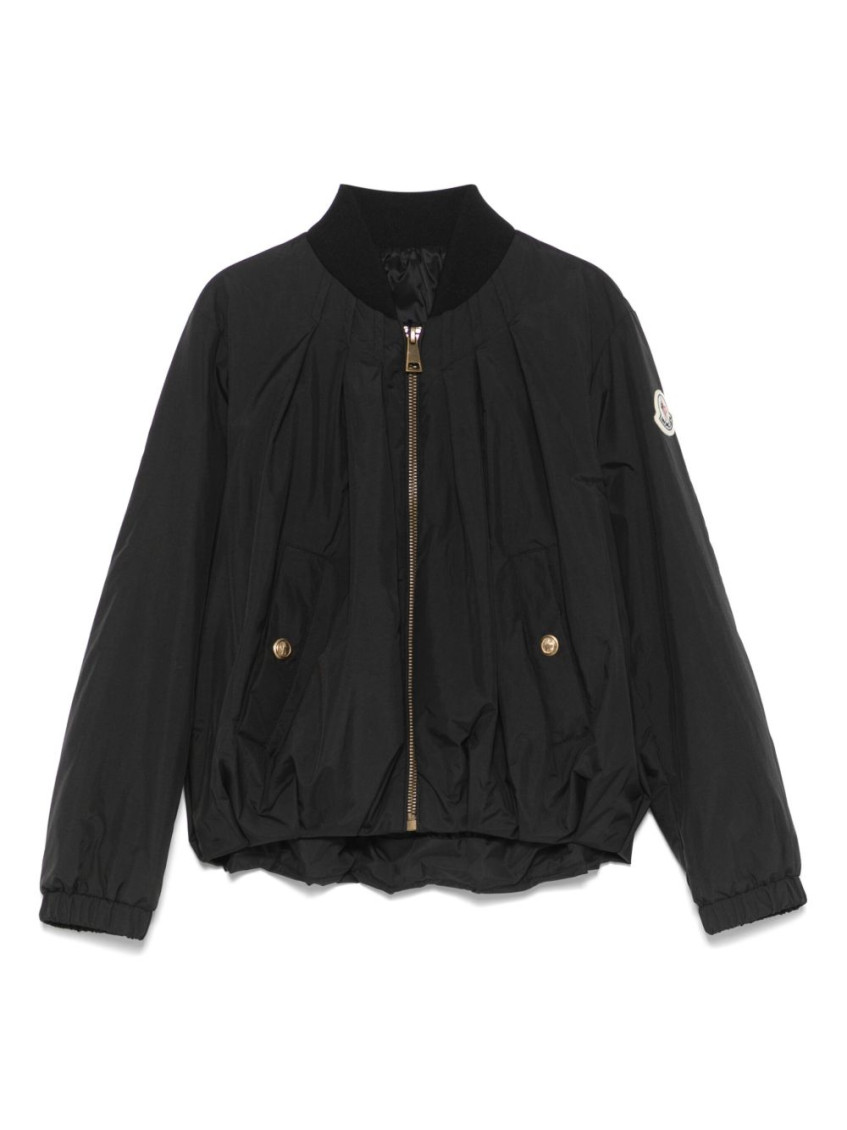 Girls Black Solid Jacket
