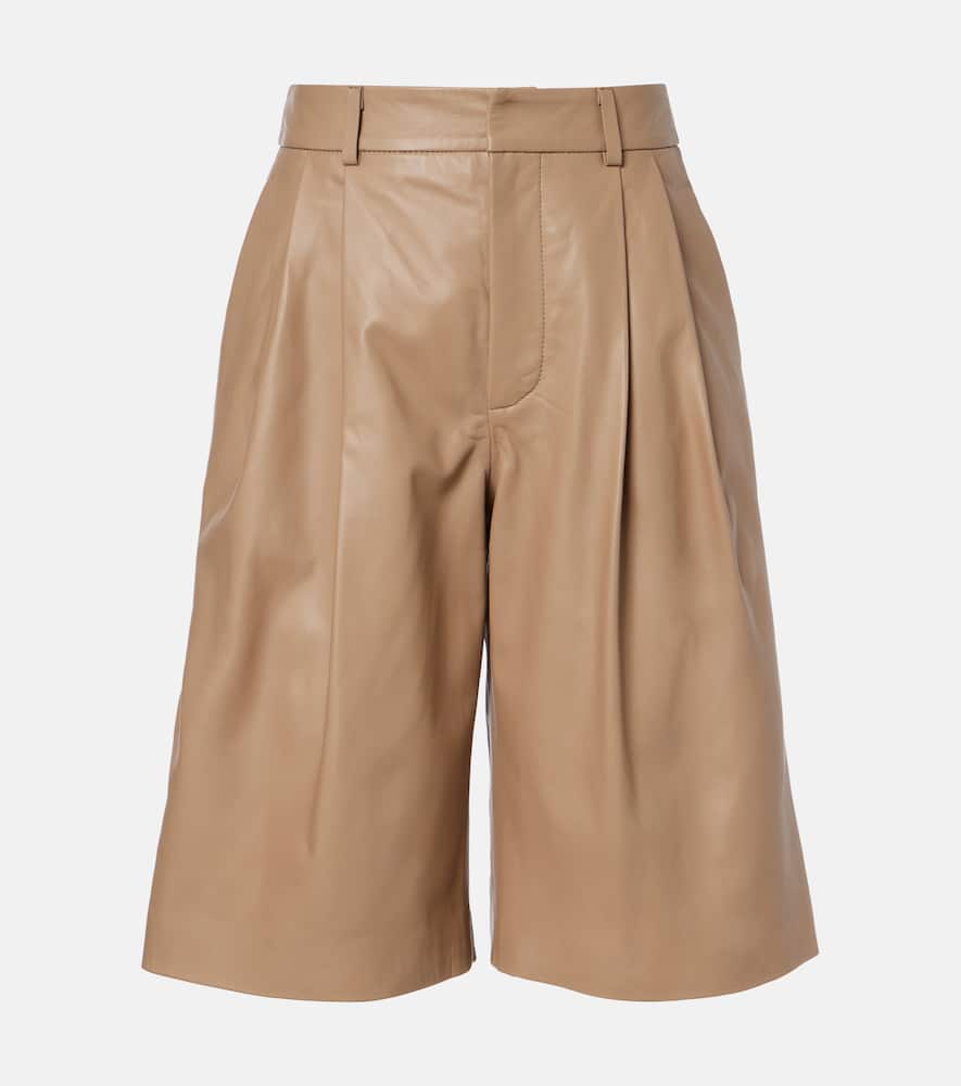 Leather Bermuda shorts