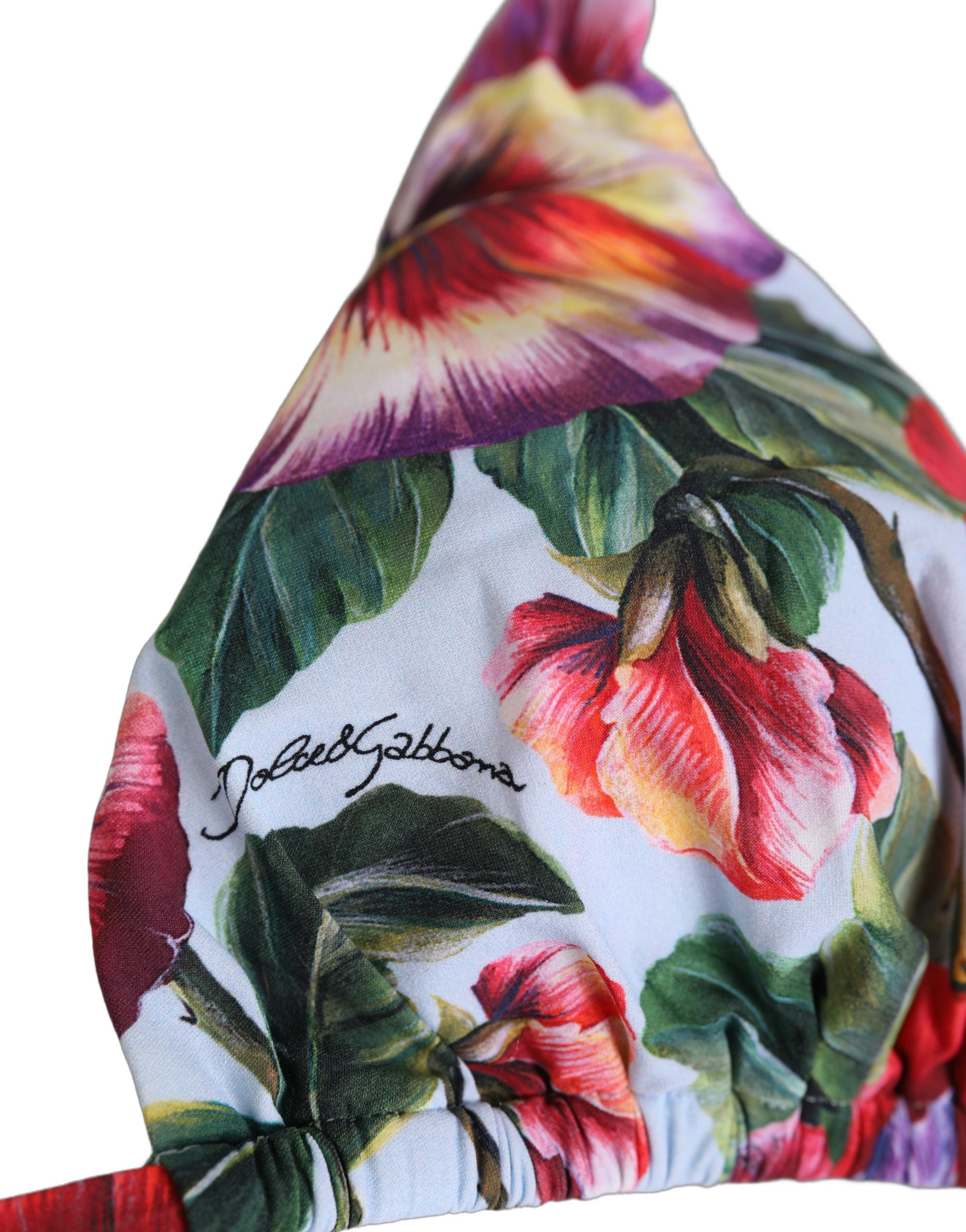 Floral Triangle Bikini Top — Multicolor
