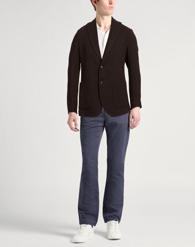 Man Blazer Dark brown Size 38 Virgin Wool, Elastane