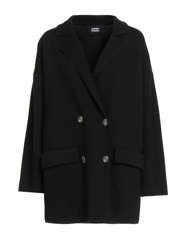 Woman Cardigan Black Size 8 Wool