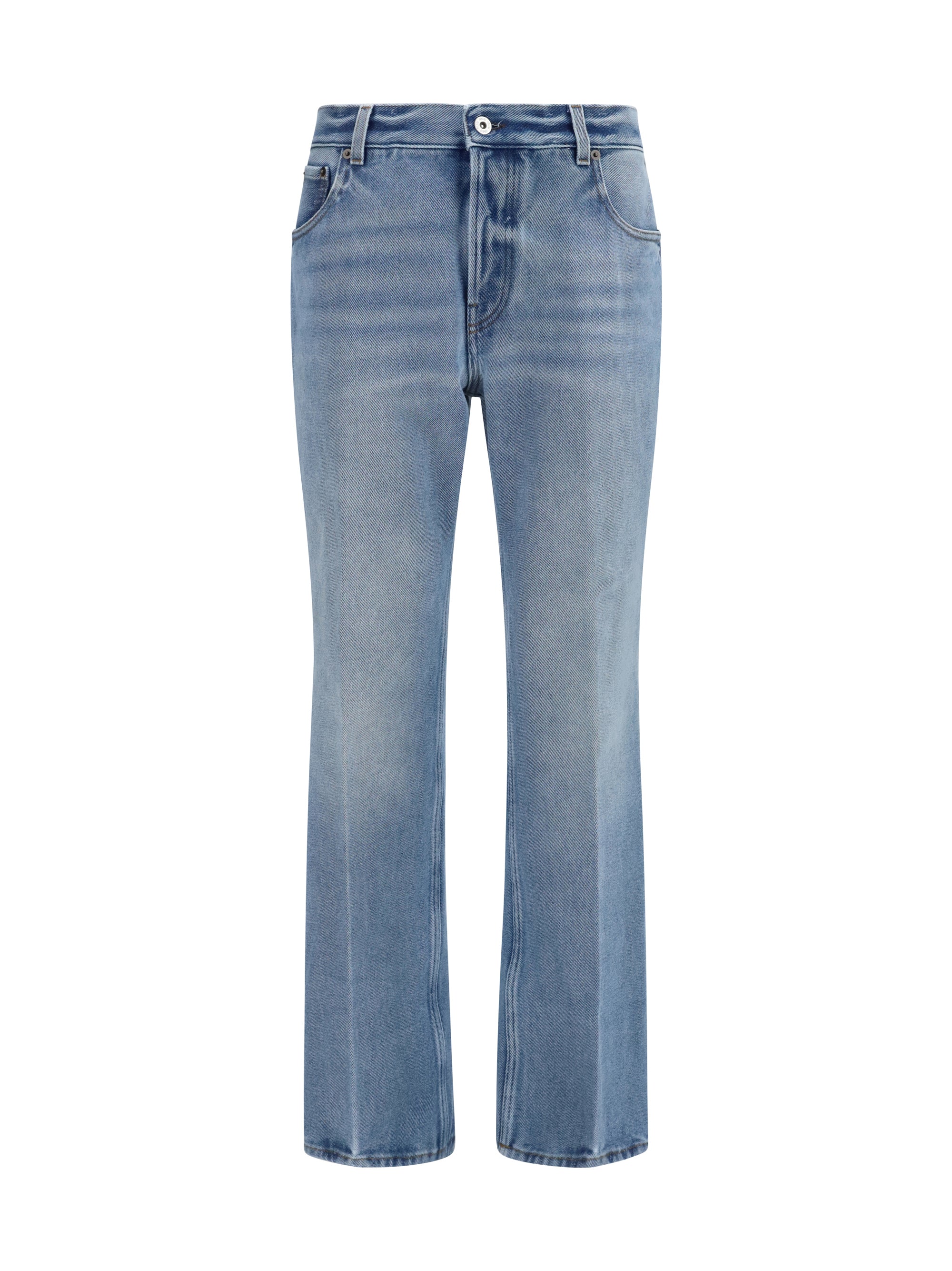 Washed Denim Jeans — Blue