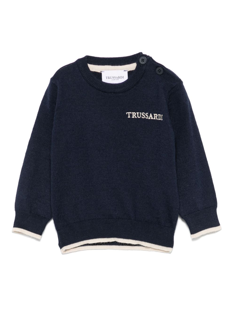 Embroidered-logo sweater - Blue
