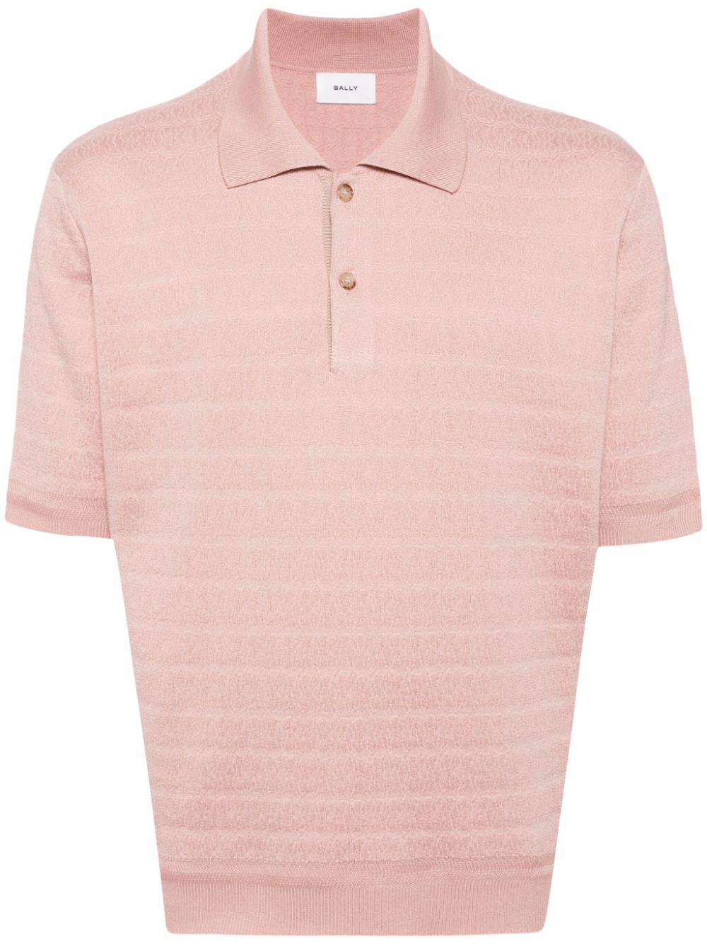 Horizontal stripe polo shirt - Pink