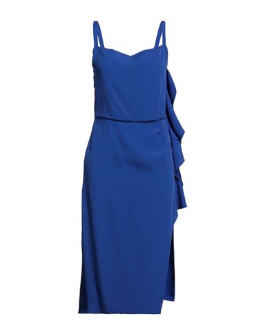 Caractère Woman Midi dress Bright blue Size 2 Viscose, Polyester