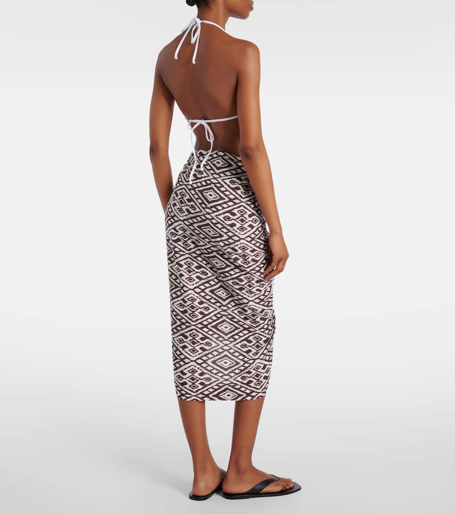 Pareo printed beach cover-up