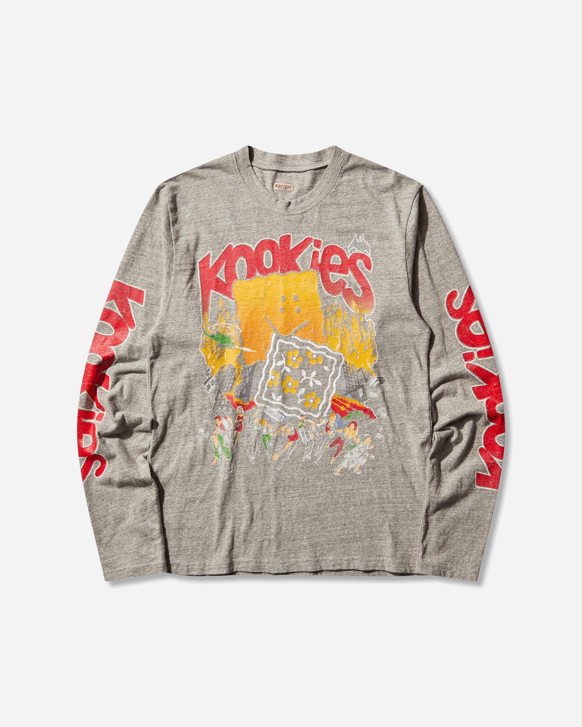 Men s Top Jersey Crew Longsleeve T-Shirt Buster Peckish Bowy Grey