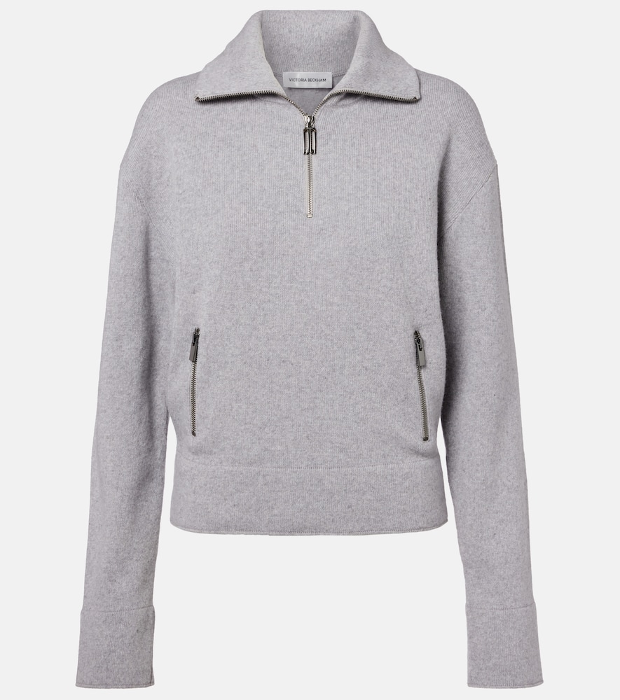 Wool and cashmere half-zip sweater