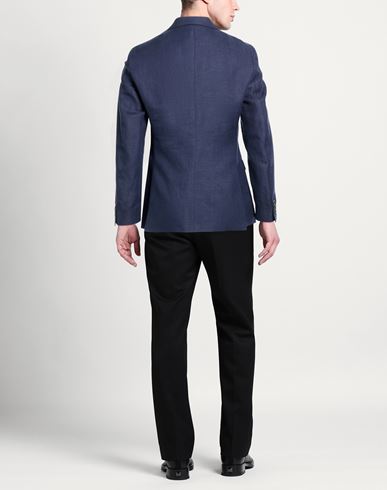 Man Blazer Navy Size 40 Linen, Wool