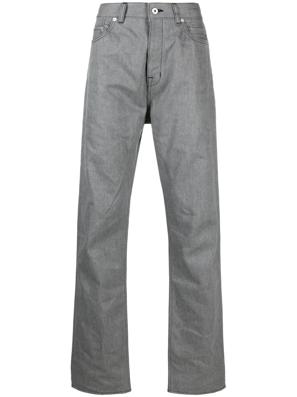 Straight-leg cotton jeans - Grey