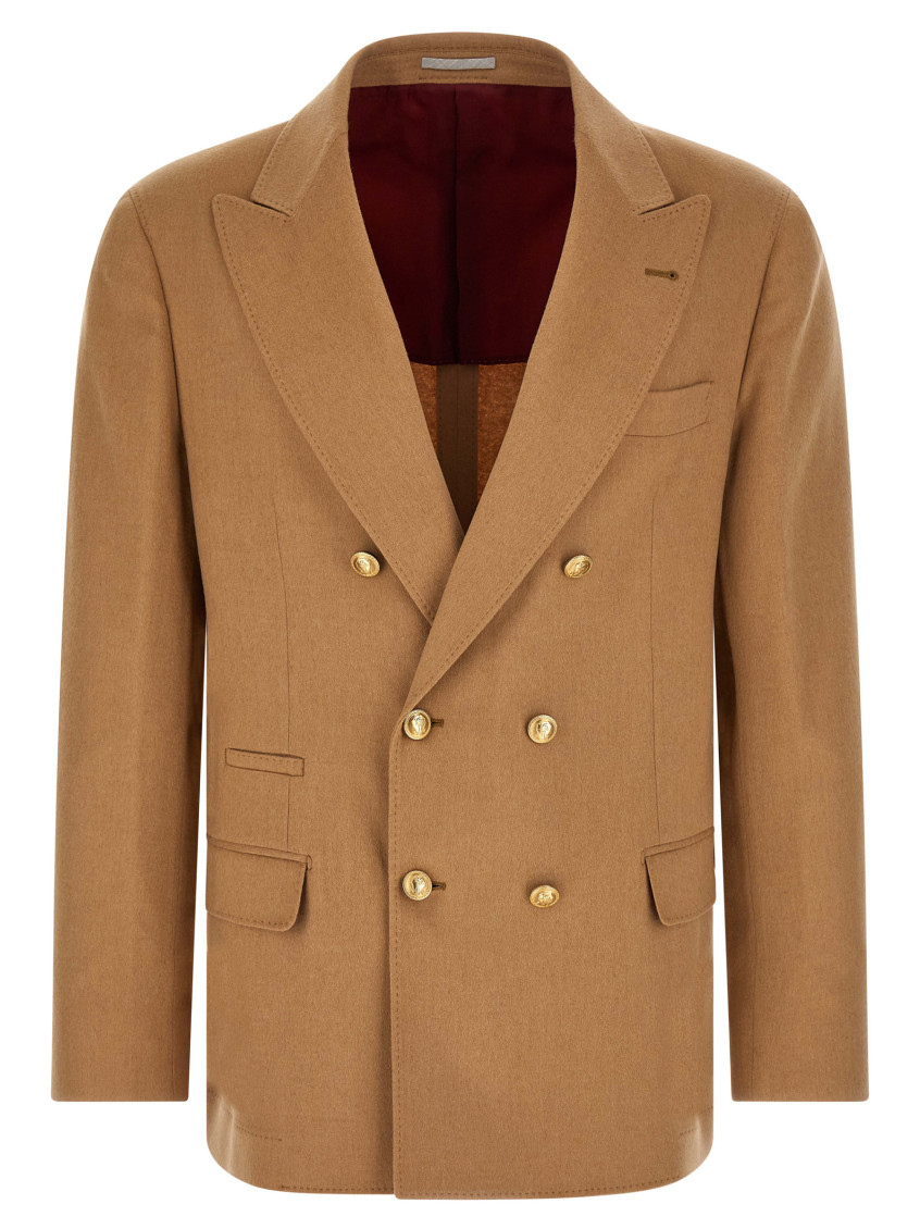 Light Brown Peaked Lapel Blazer