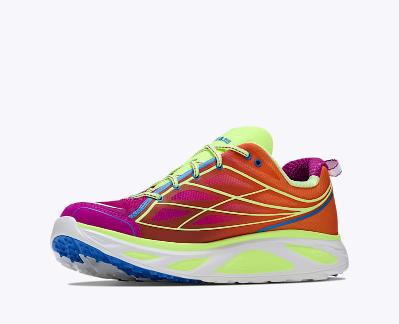 HOKA Huaka Pro Shoes in Fuchsia/Neon Yuzu