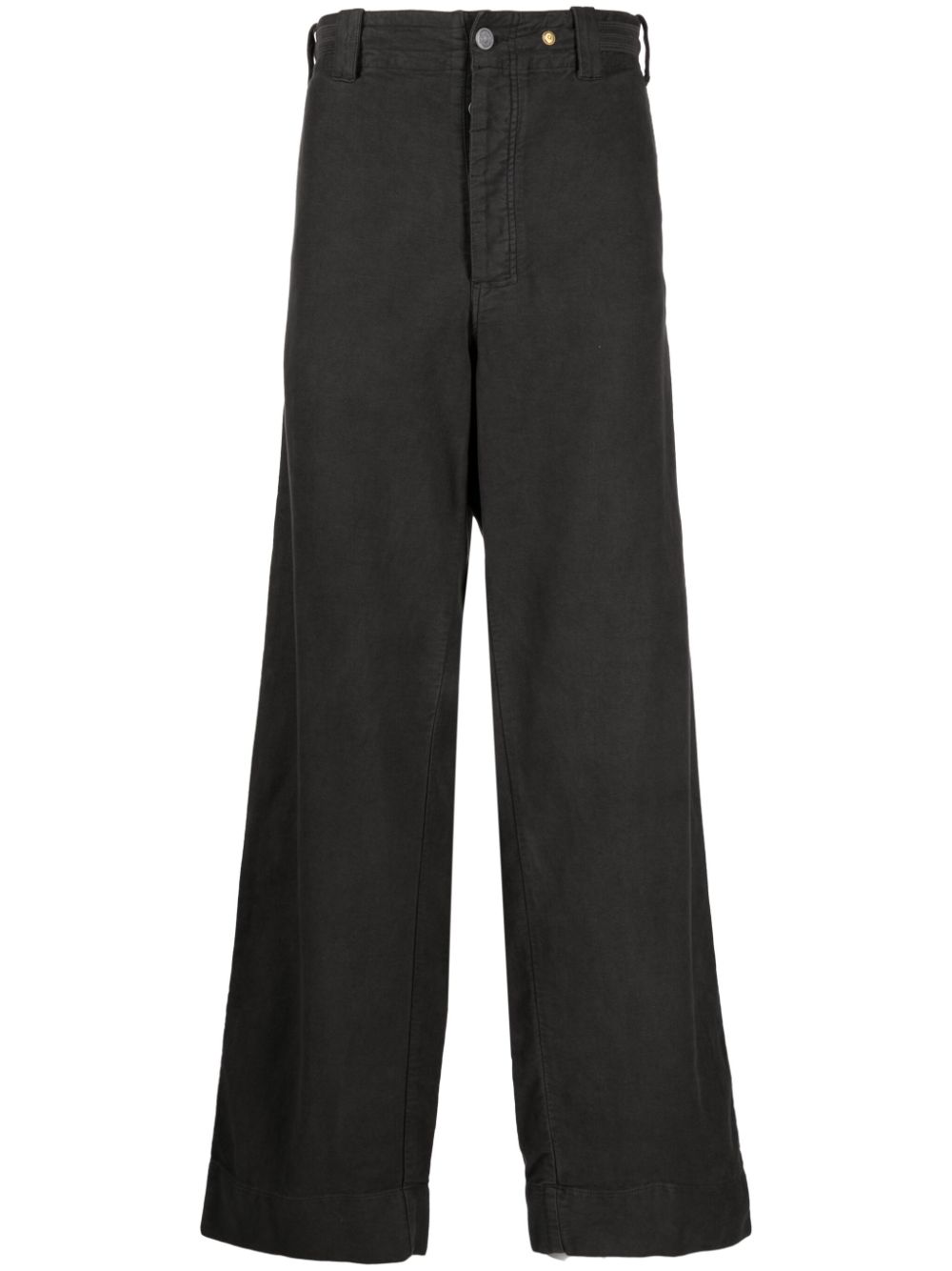 Logo-plaque wide-leg trousers - Grey