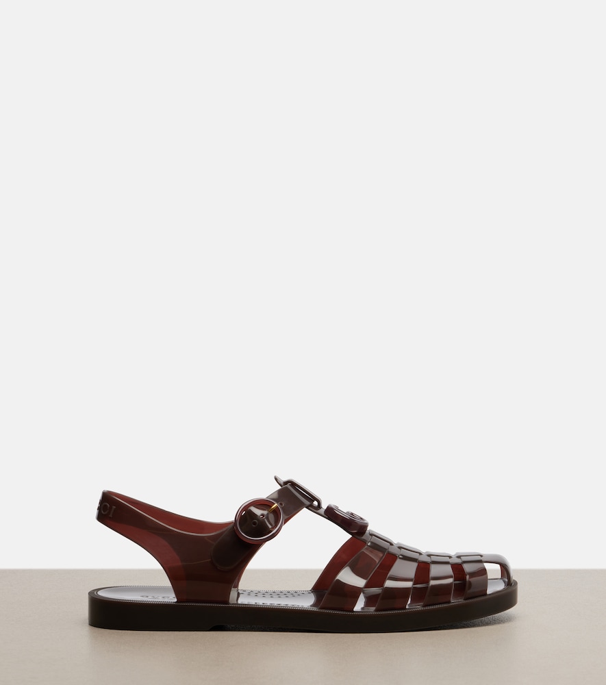 Glossy Double G fisherman sandals