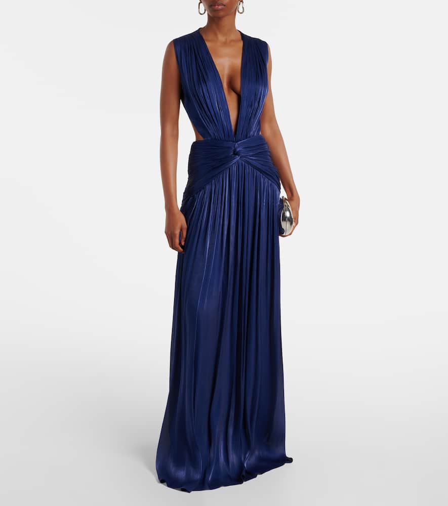 Silia ruched georgette gown
