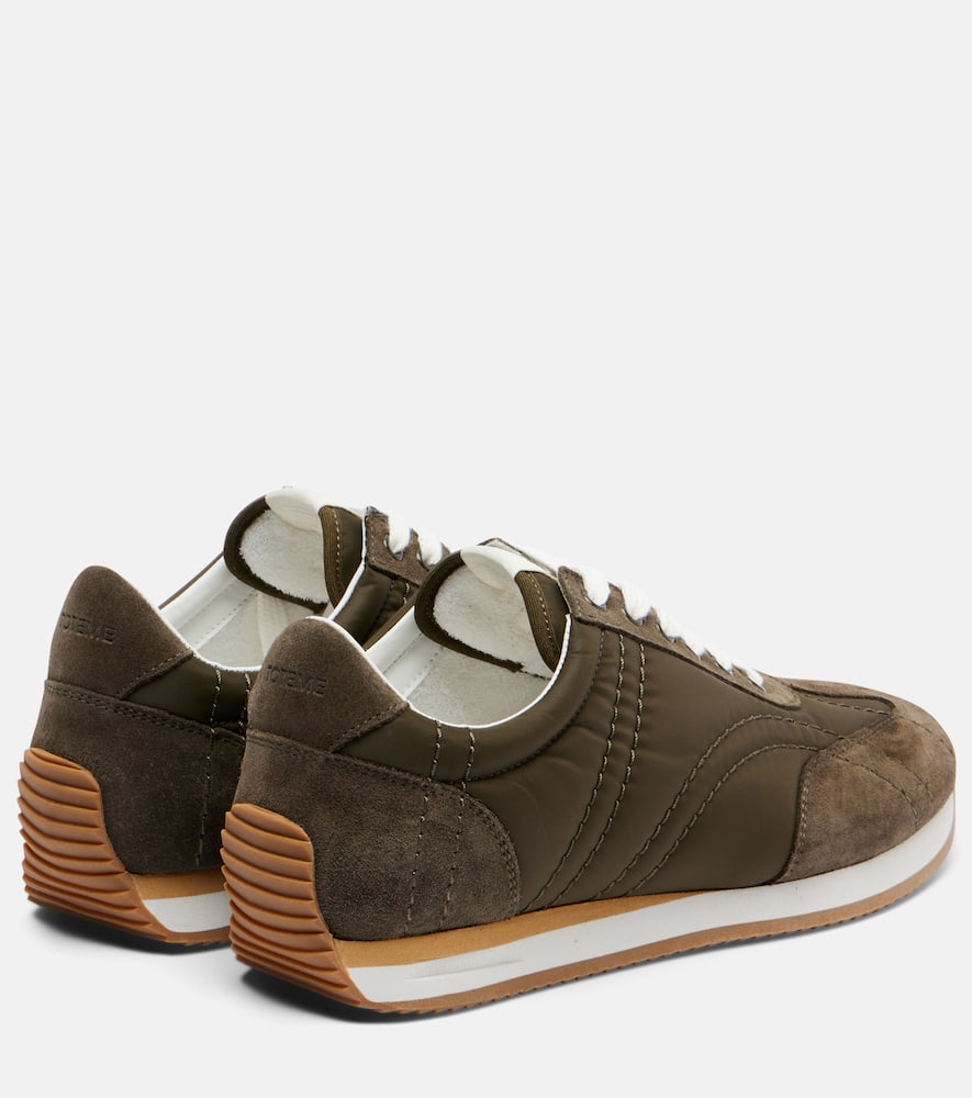 Suede-trimmed sneakers