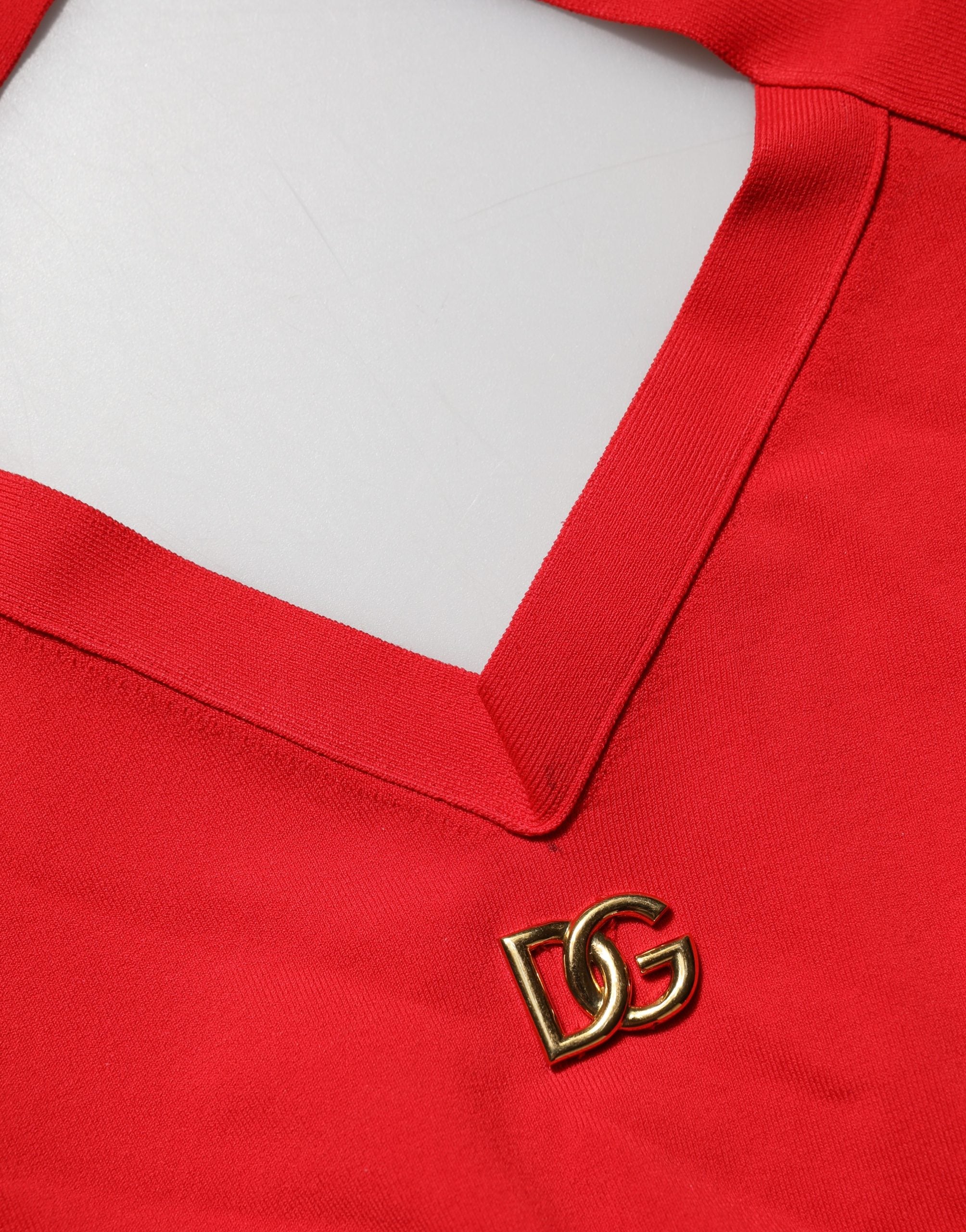 Logo-Detailed Viscose Tank Top — Red