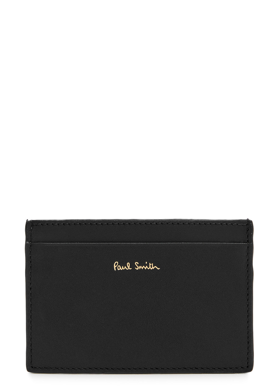 Signature Striped Leather Card Holder