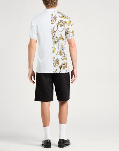 Man Polo shirt White Size M Cotton, Polyester, Polyamide, Elastane