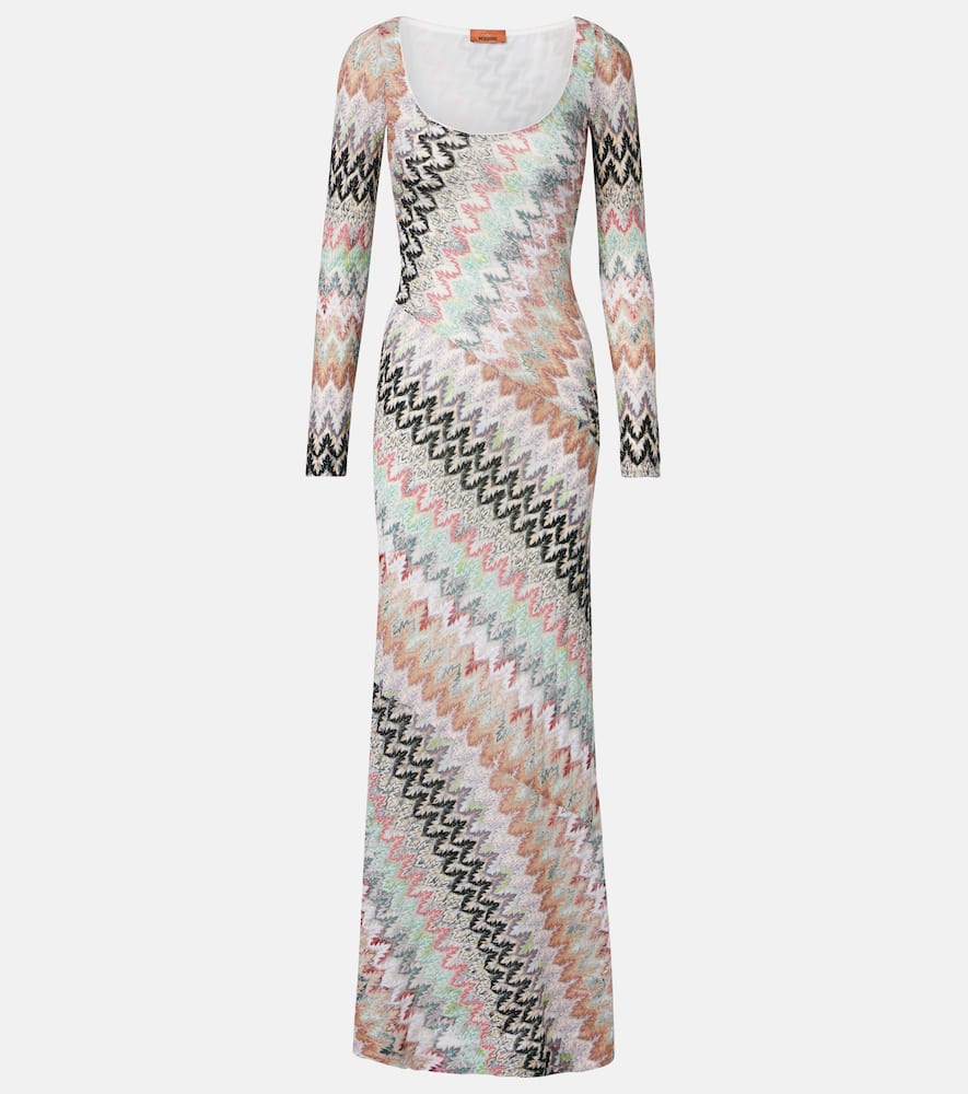Zigzag lamé maxi dress