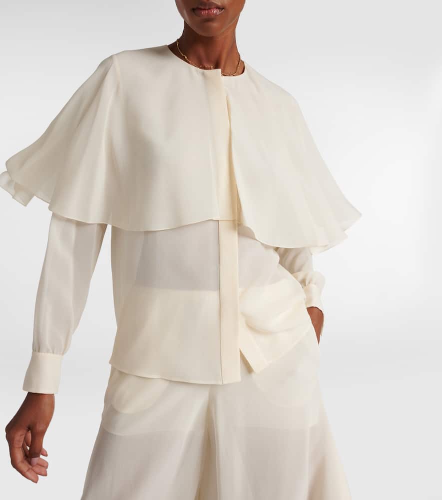 Chloé Caped silk chiffon blouse