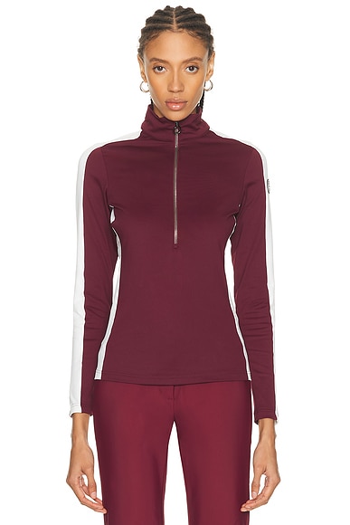 Fusalp Negam Top in Acajou & Neige - Burgundy,White. M also in L