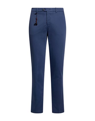 Man Pants Blue Size 38 Cotton, Elastane