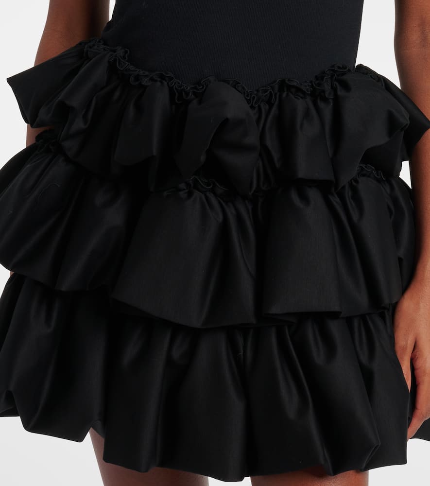 Tiered cotton miniskirt