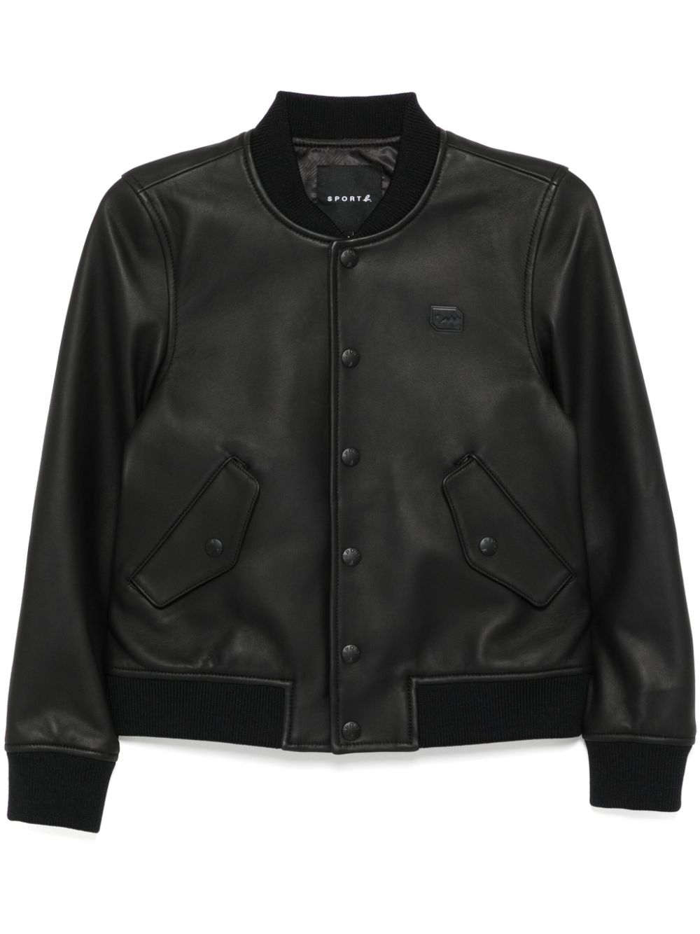 Leather bomber jacket - Black