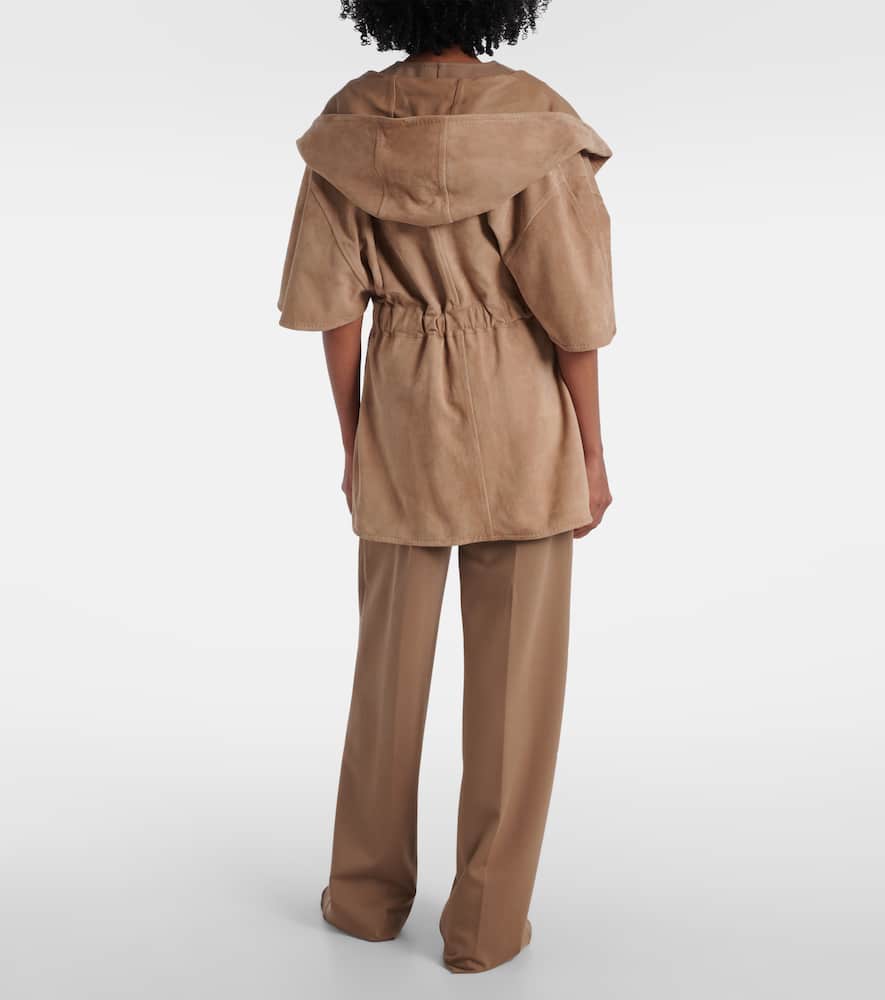 Chiffon suede wrap coat