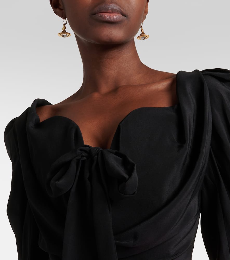 Tie-detail silk top