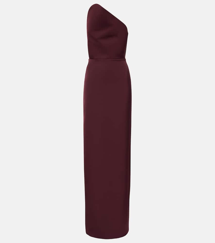 Asymmetric satin gown