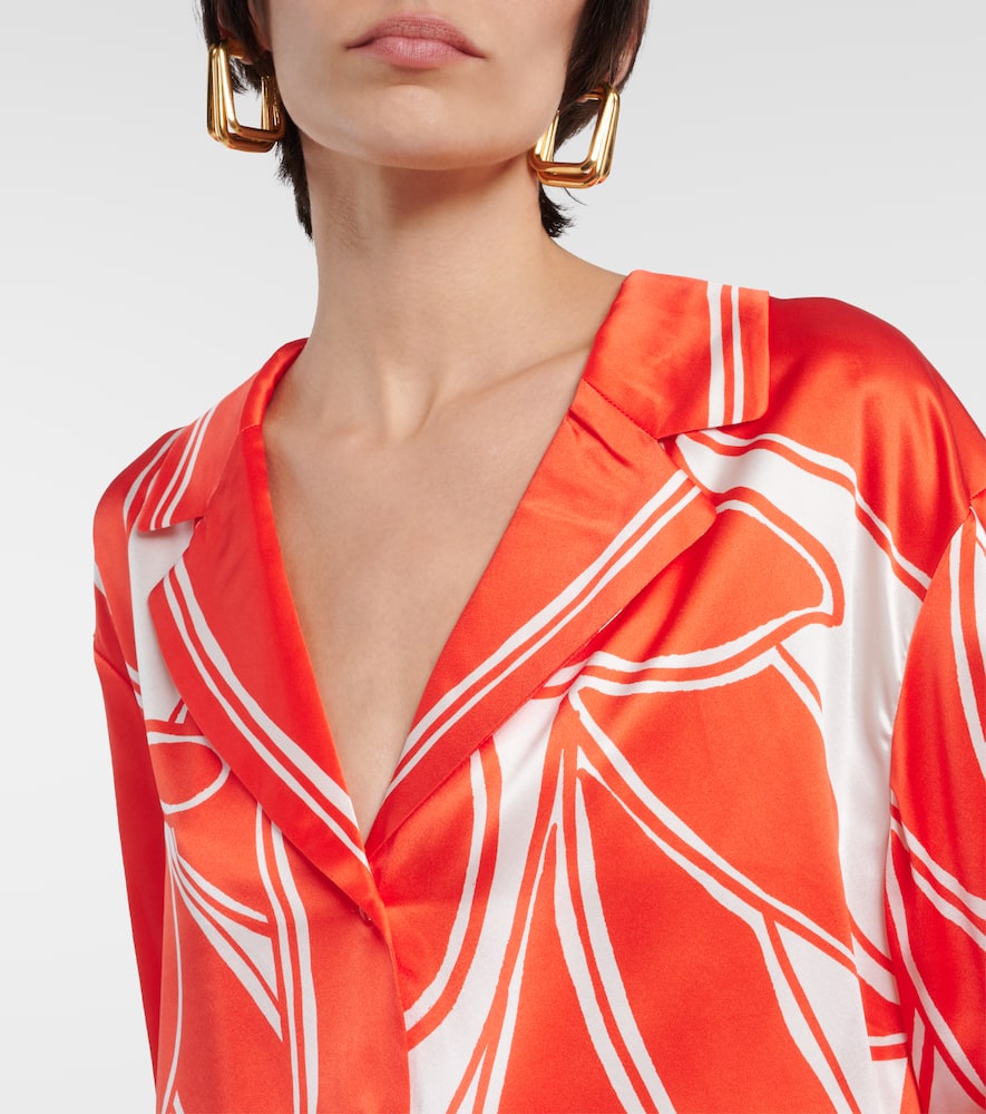 Ramona printed silk satin shirt
