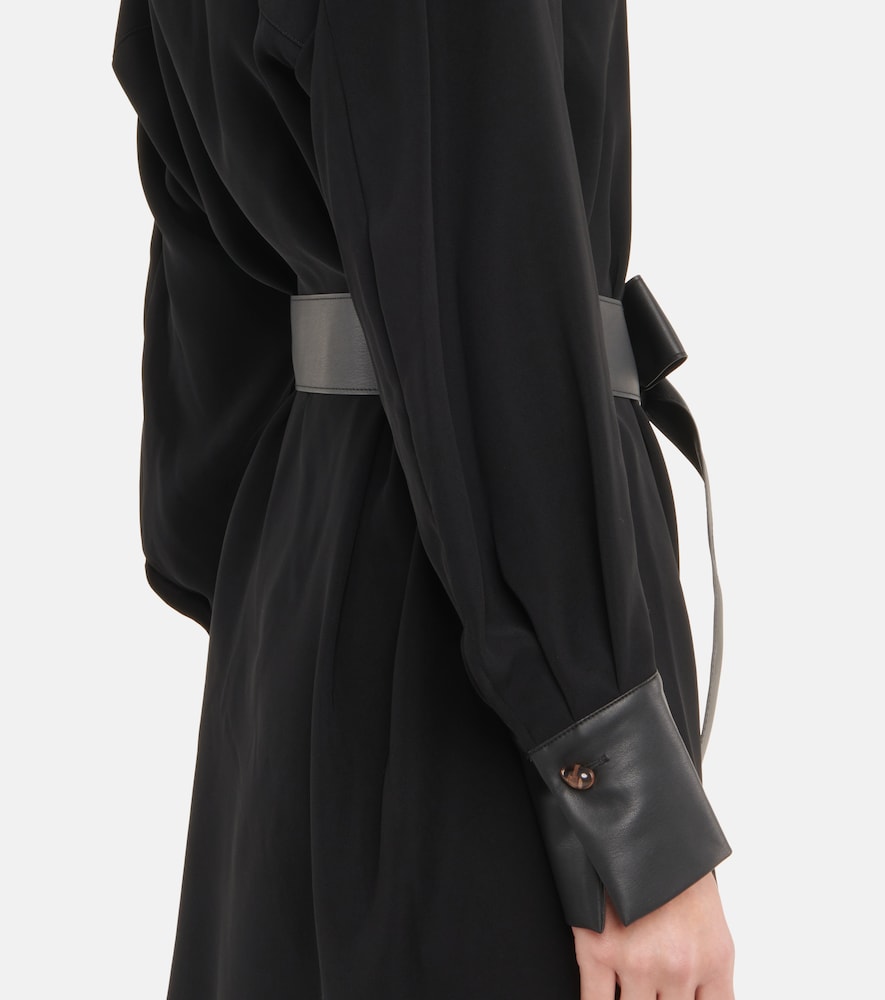 Vince Faux leather-trimmed minidress