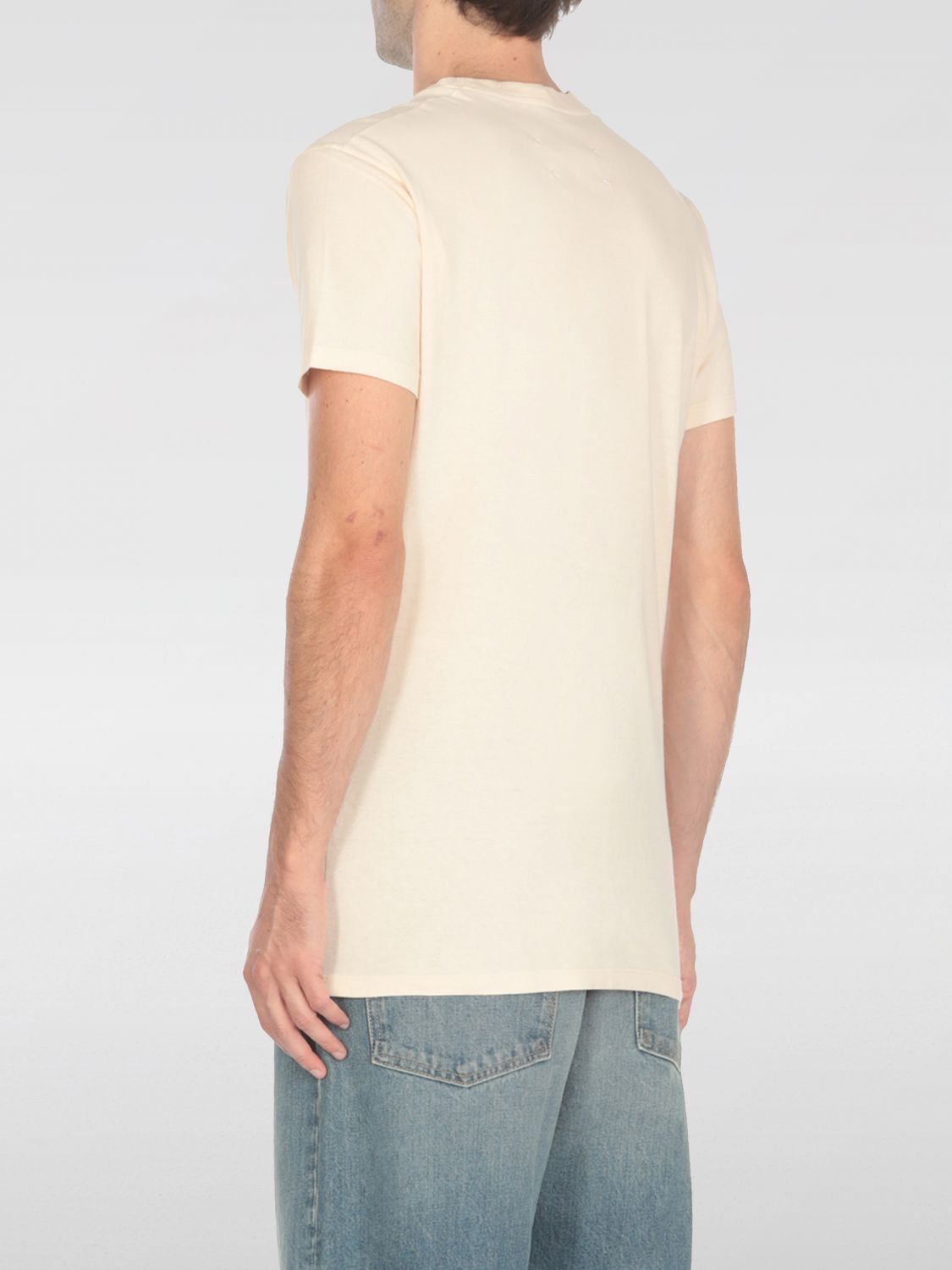 Logo-embroidered cotton T-shirt - Neutrals