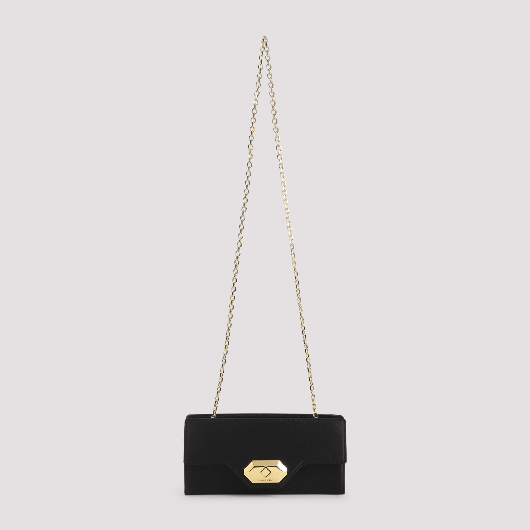 Invitation Evening Small Pouch Black Silk Leather Bag - Women