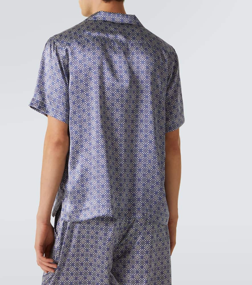 Roberto printed silk bowling shirt