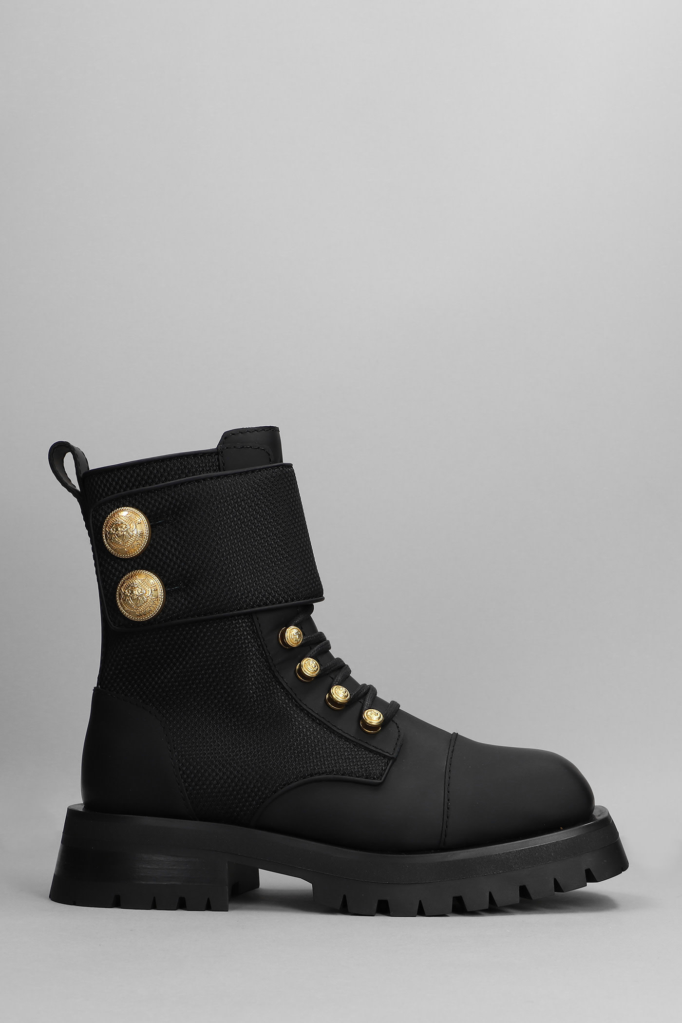 Combat Boots In Black Leather