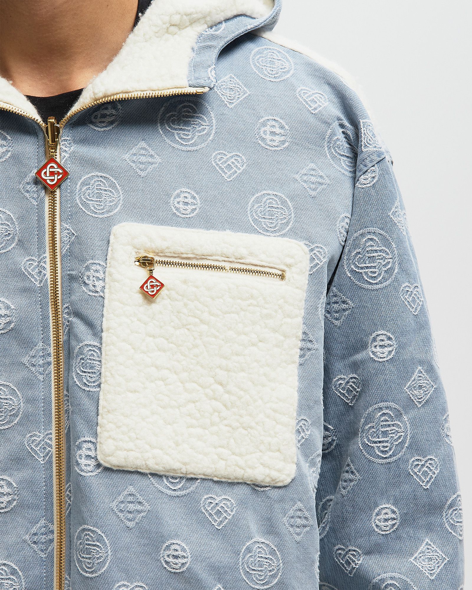 CASHMERE TERRY/ DENIM REVERSIBLE JACKET blue male Denim Jackets now available at BSTN