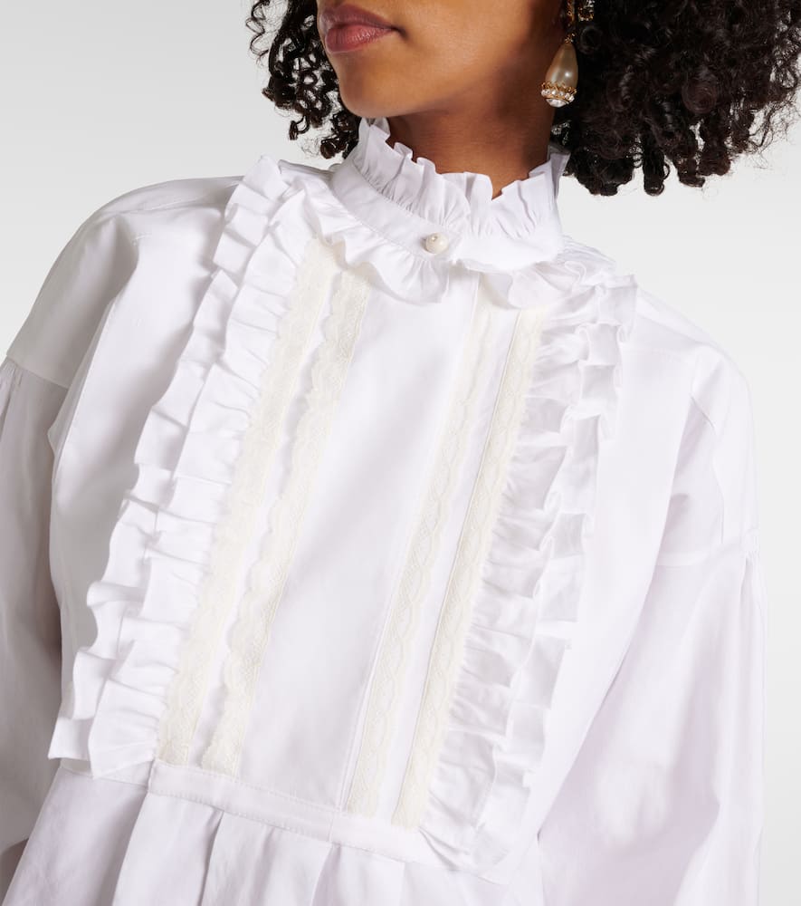 Ruffled cotton, linen, and silk minidress