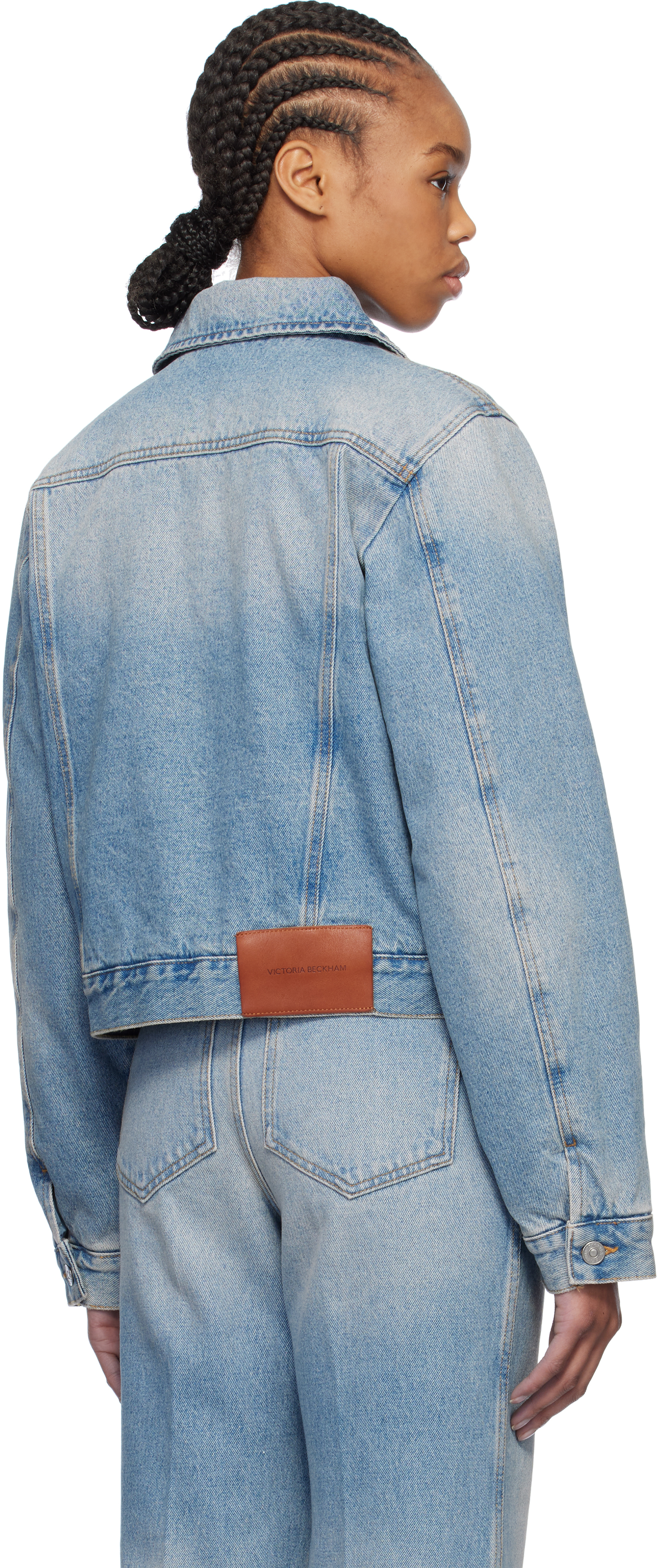 Victoria Beckham Blue Padded Denim Jacket