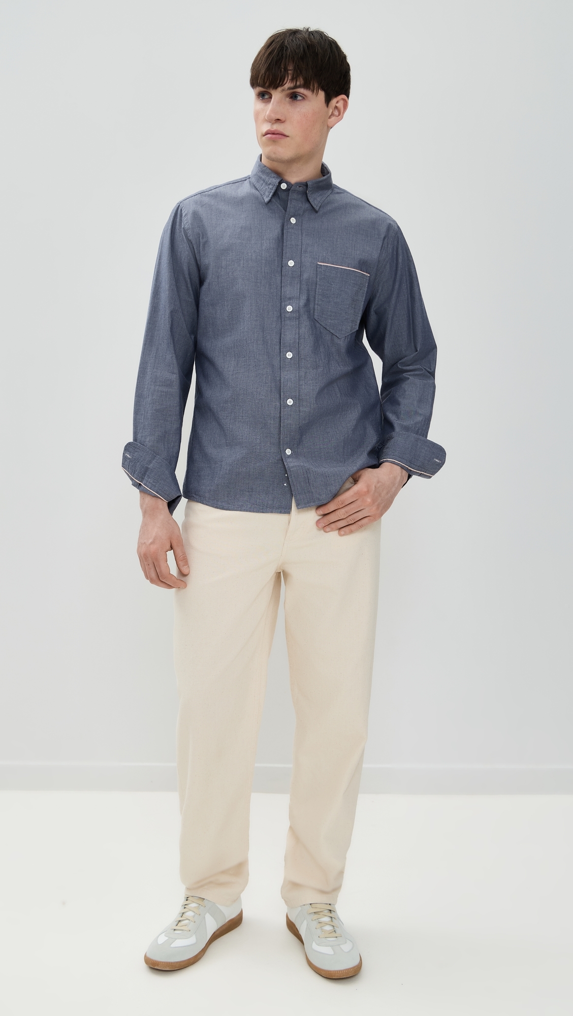 Billy Reid Msl 1-Pocket Shirt Blue