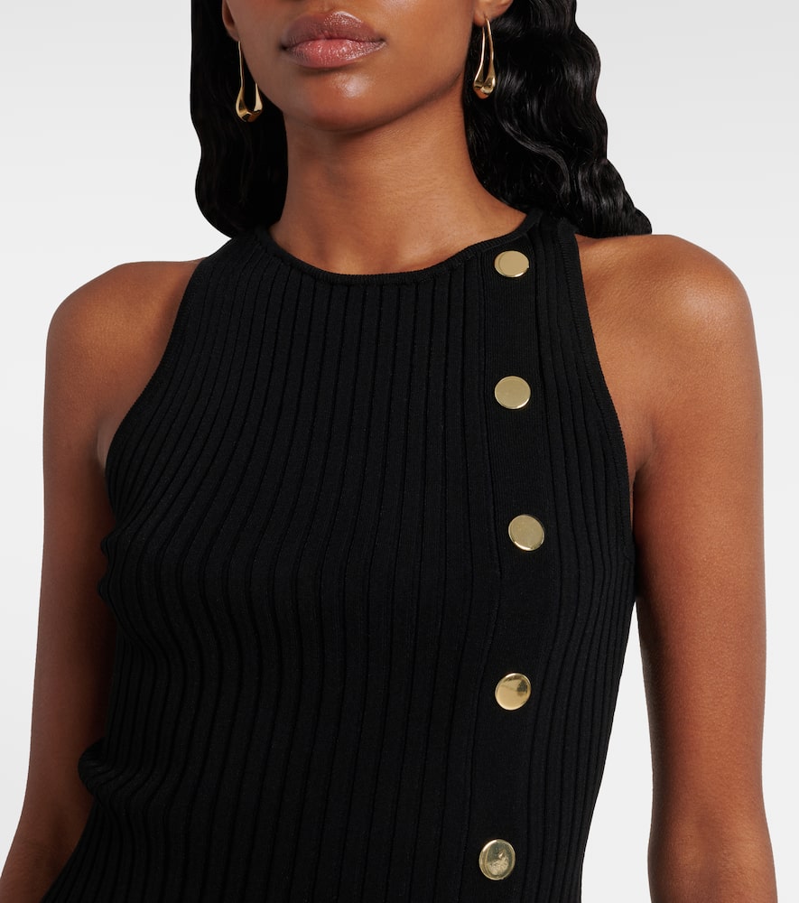 Veronica Beard Nelson embellished ribbed-knit top